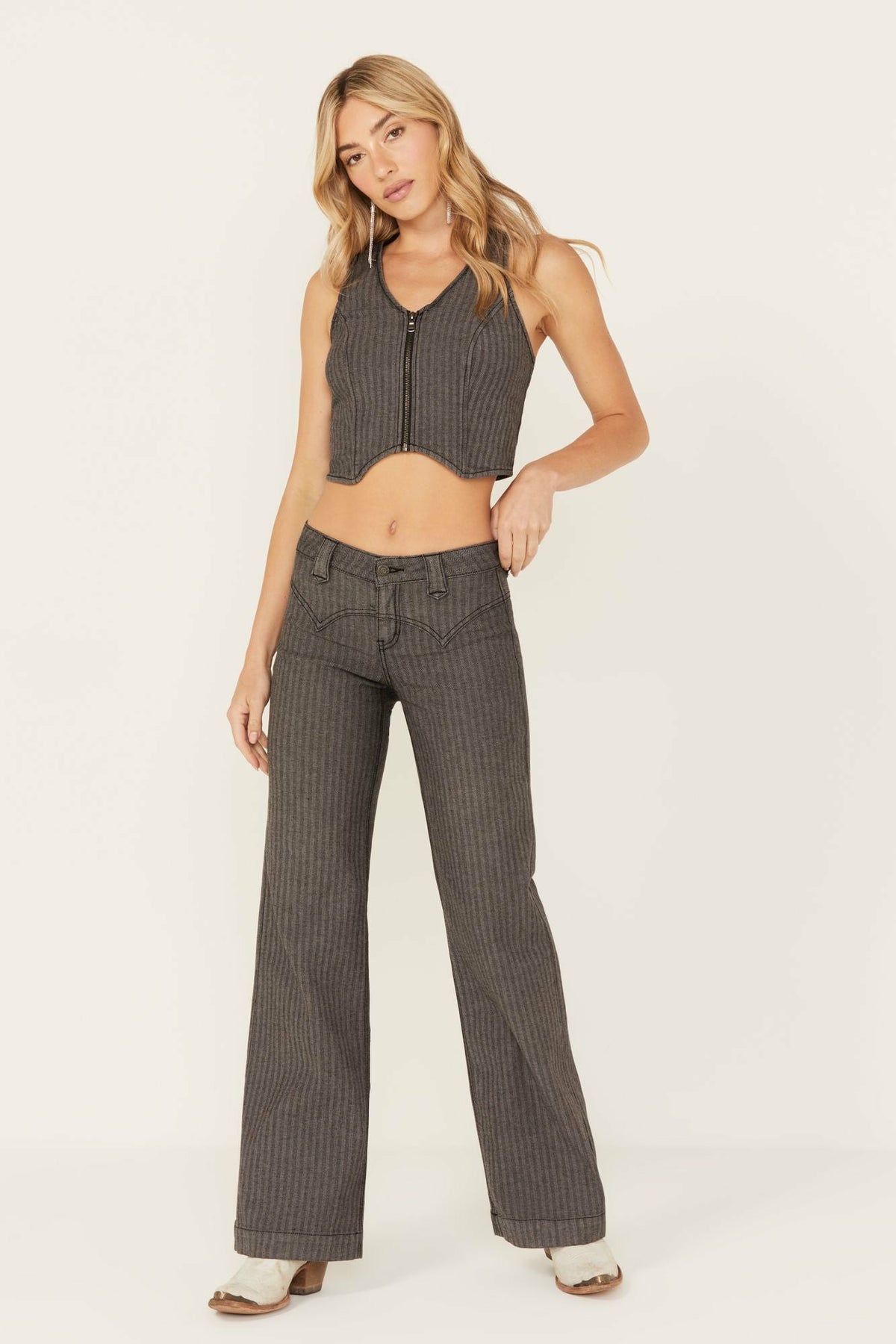 Idyllwind Women | Annex Herringbone Revel Mid Rise Stretch Trouser Pants