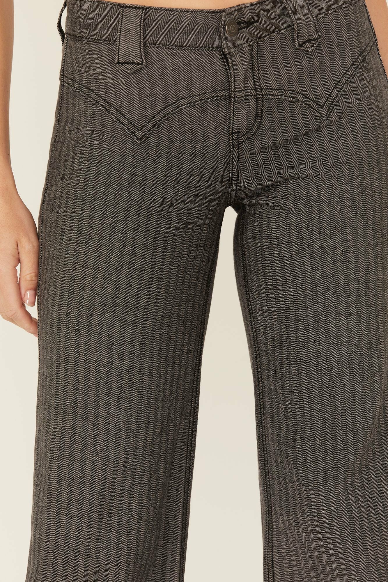 Idyllwind Women | Annex Herringbone Revel Mid Rise Stretch Trouser Pants