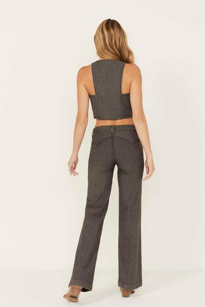 Idyllwind Women | Annex Herringbone Revel Mid Rise Stretch Trouser Pants