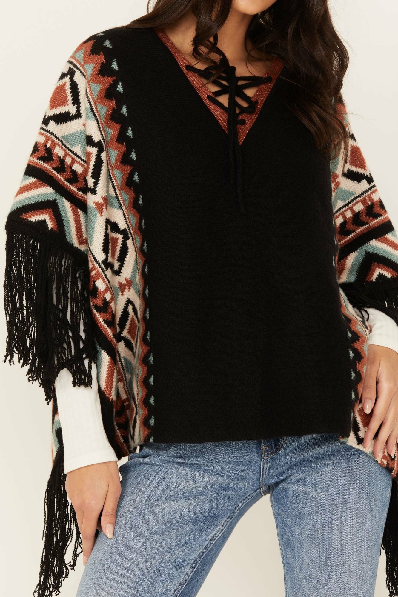 Idyllwind Women | Alma Southwestern Poncho Sweater