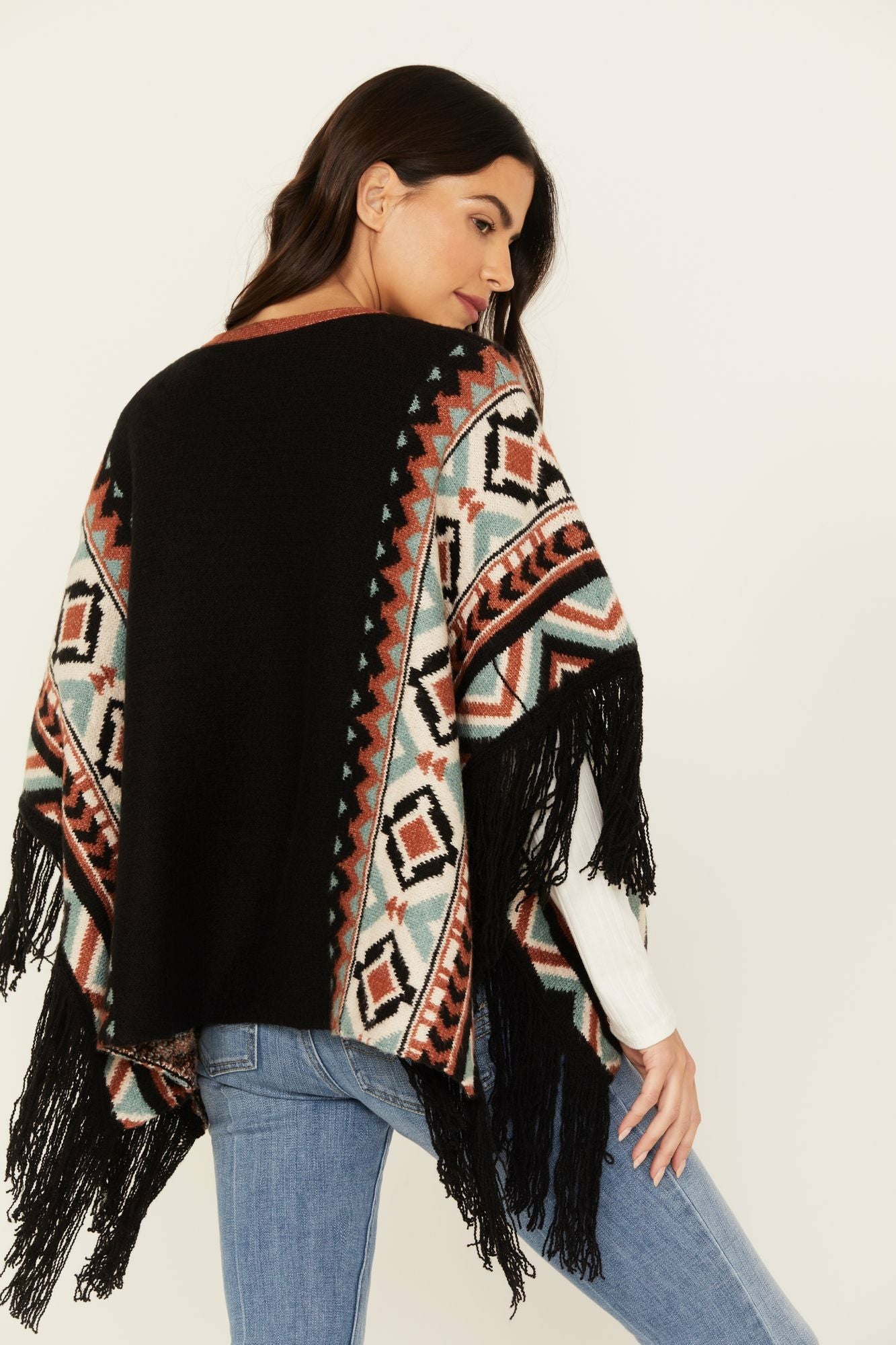 Idyllwind Women | Alma Southwestern Poncho Sweater