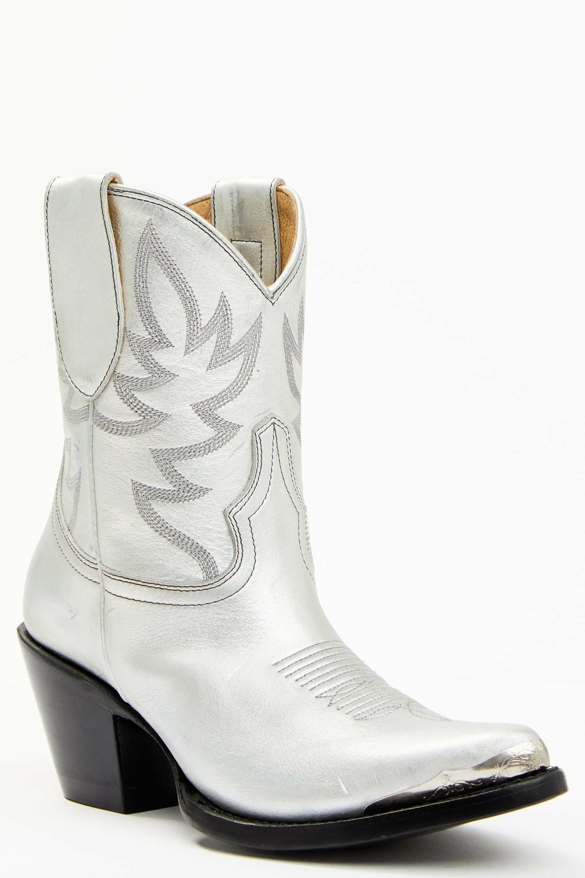 Idyllwind Women | Wheels Silver Leather Western Booties - Round Toe