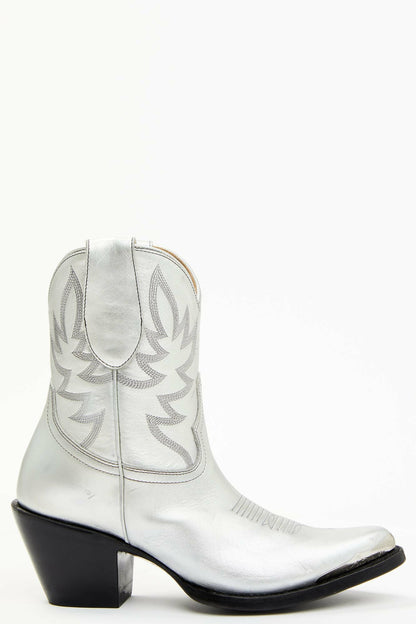 Idyllwind Women | Wheels Silver Leather Western Booties - Round Toe