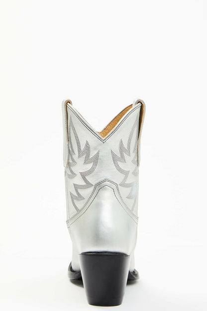Idyllwind Women | Wheels Silver Leather Western Booties - Round Toe
