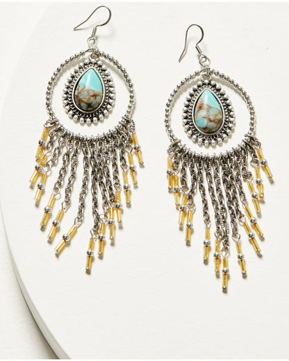 Idyllwind Women | Luna Turquoise Chandelier Fringe Earrings