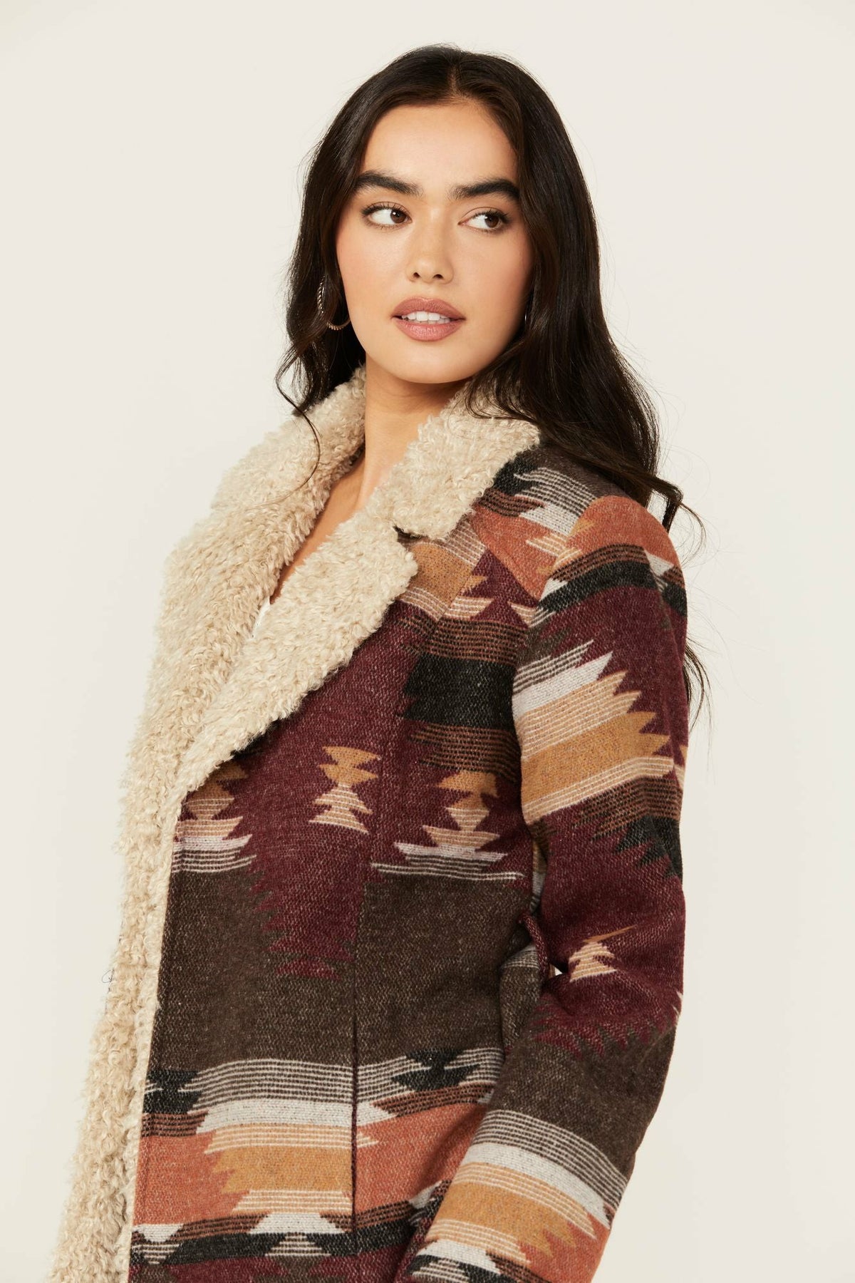 Idyllwind Women | Lynn Southwestern Print Faux Fur Collar Shacket