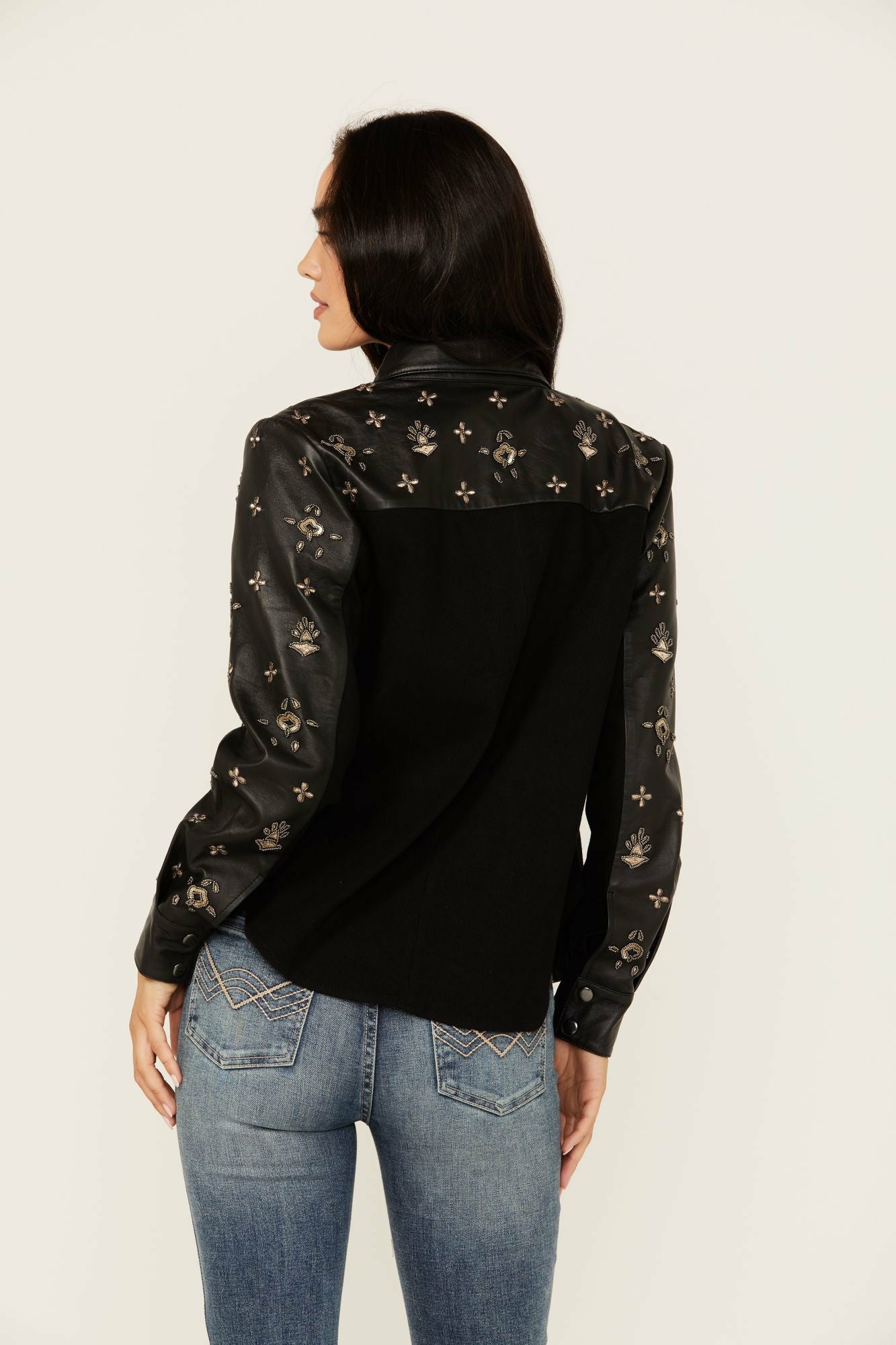 Idyllwind Women | Siers Embellished Leather Button-Down Shirt