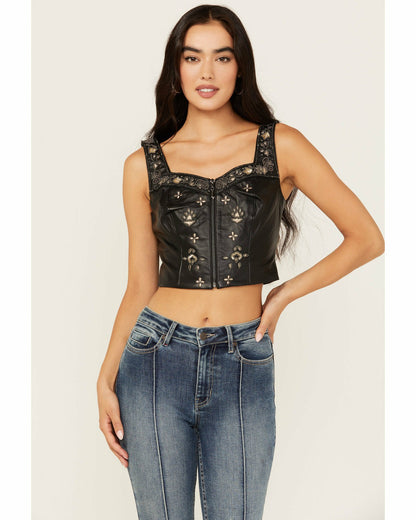 Idyllwind Women | Sunset Embellished Leather Bustier