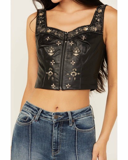 Idyllwind Women | Sunset Embellished Leather Bustier