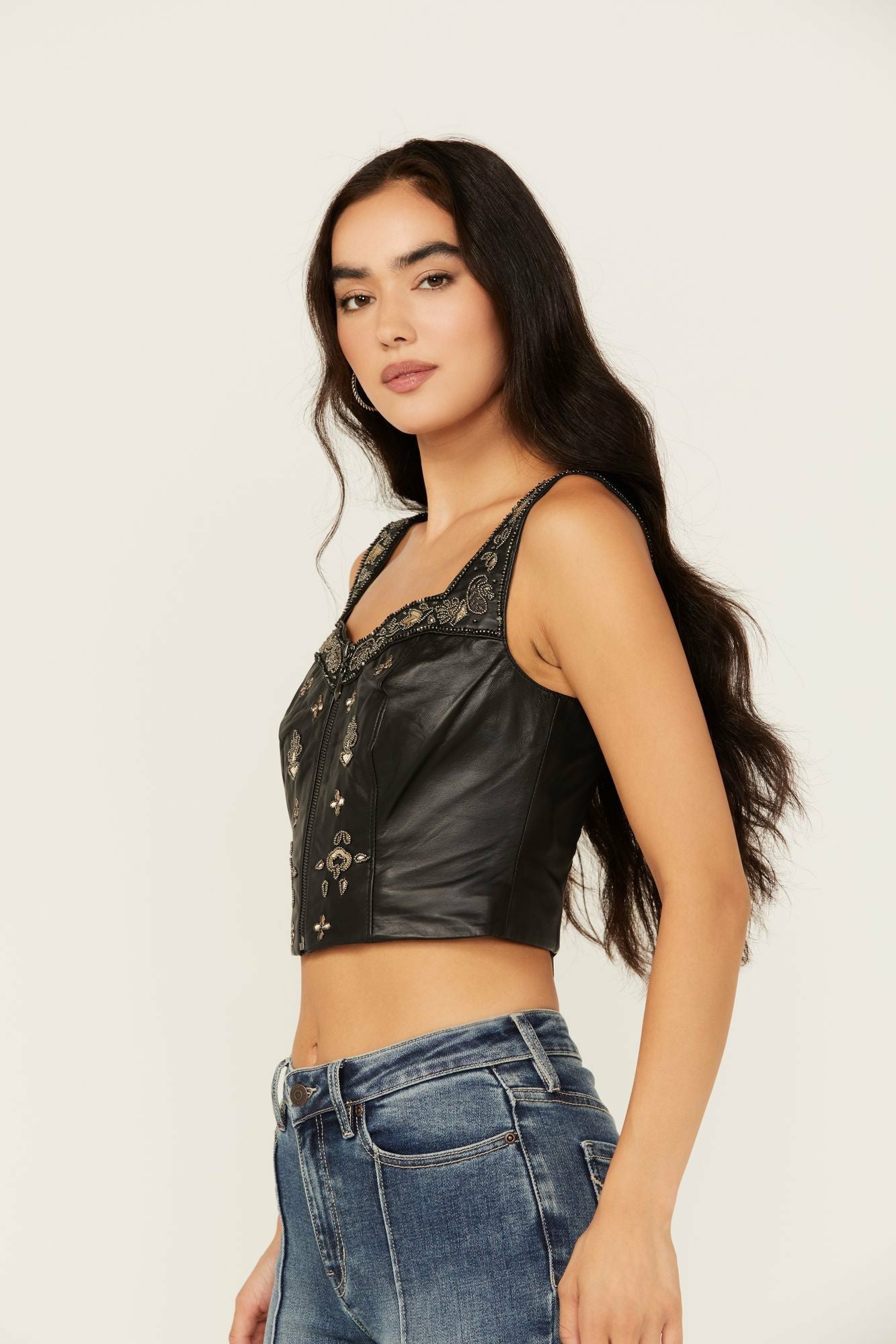 Idyllwind Women | Sunset Embellished Leather Bustier