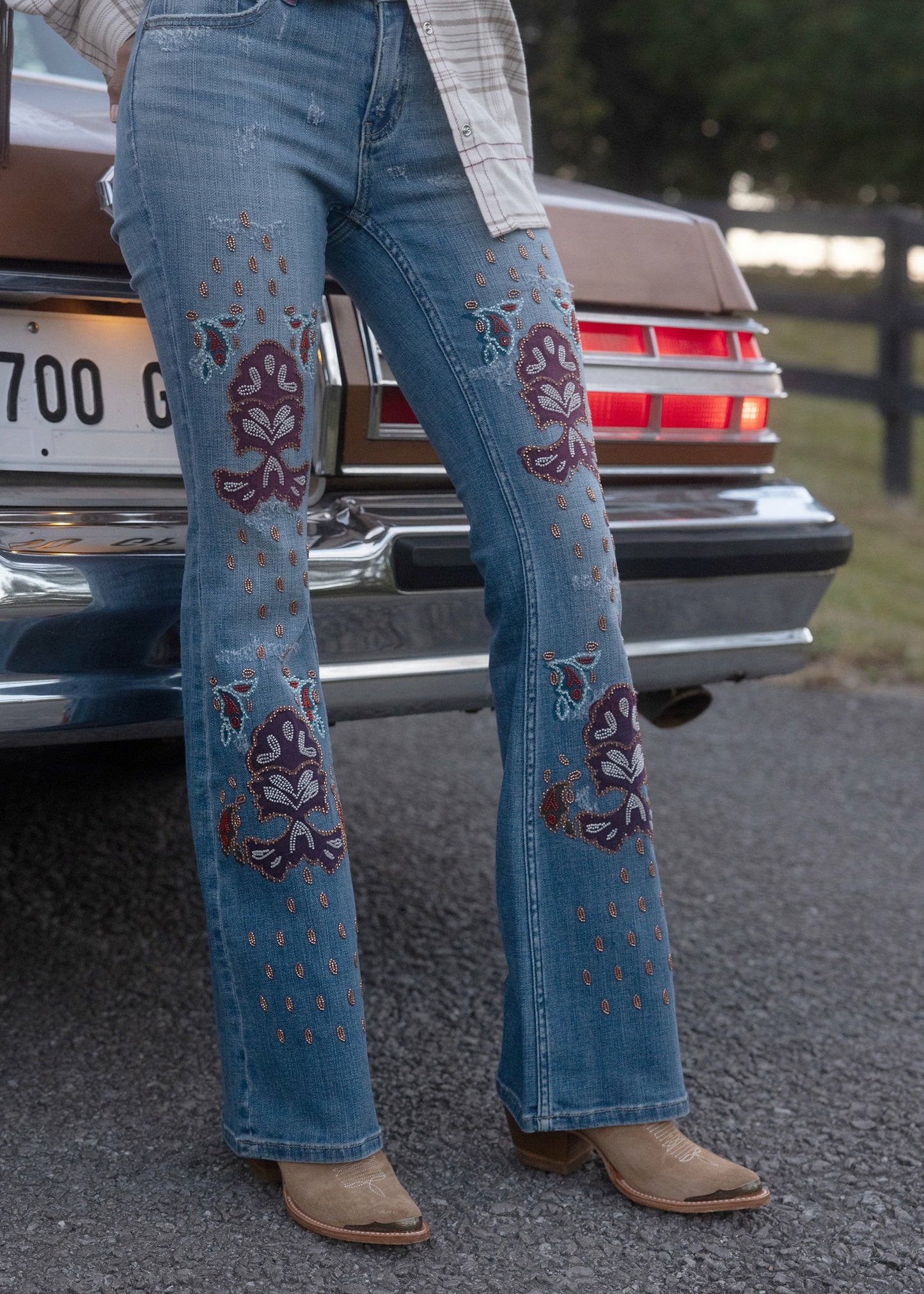 Idyllwind Women | Briley Medium Wash Mid Rise Embellished Stretch Bootcut Jeans