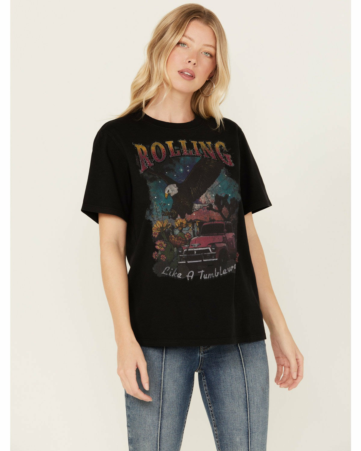 Idyllwind Women | Rolling Rhinestone Short Sleeve Graphic Tee
