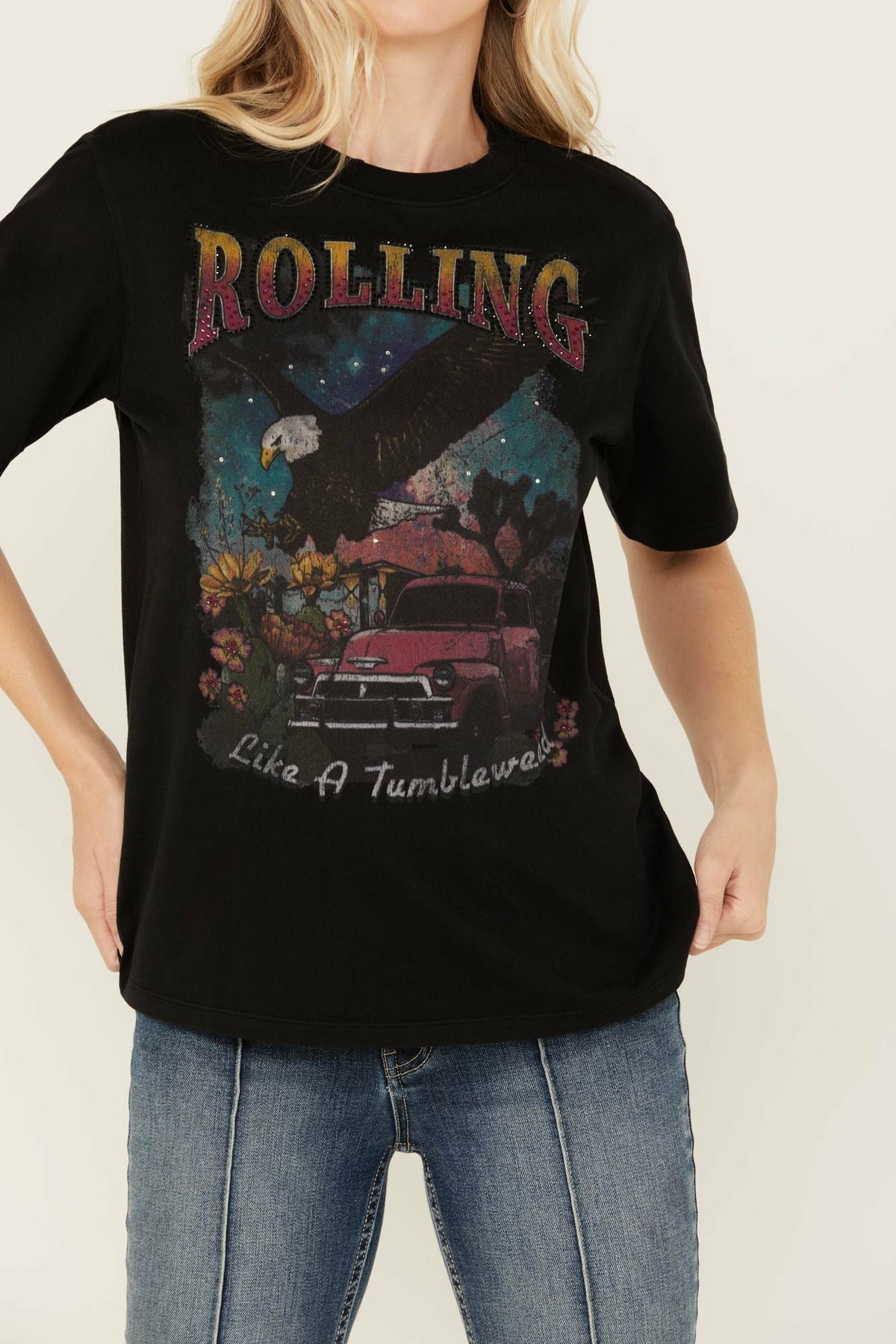 Idyllwind Women | Rolling Rhinestone Short Sleeve Graphic Tee