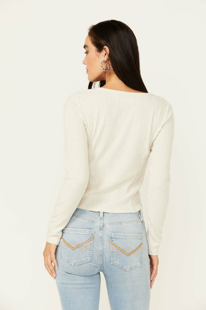 Idyllwind Women | Hummingbird Tie Front Long Sleeve Top