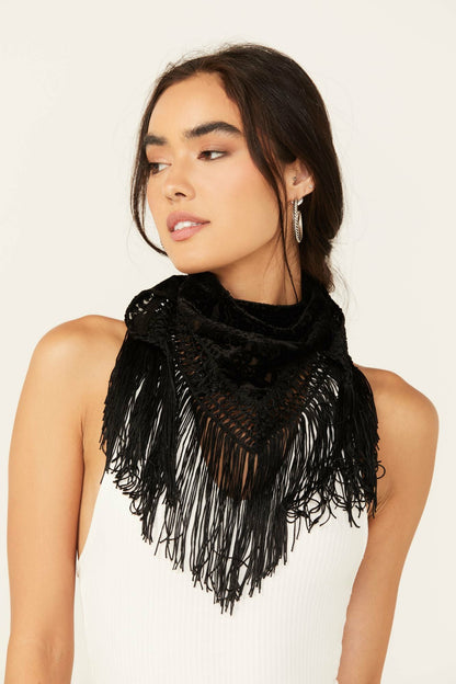 Idyllwind Women | Camillia Velvet Burnout Fringe Scarf