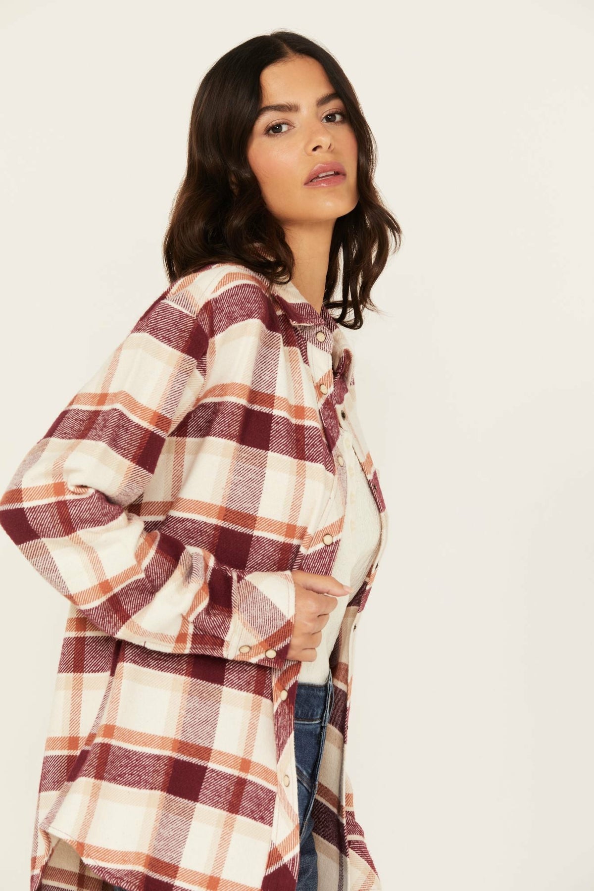 Idyllwind Women | Rendon Plaid Print Long Sleeve Snap Flannel