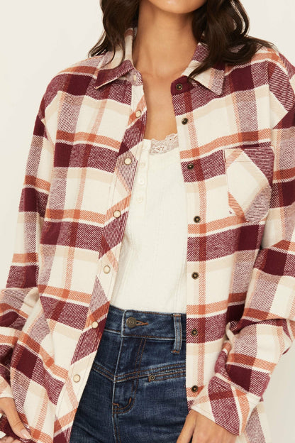 Idyllwind Women | Rendon Plaid Print Long Sleeve Snap Flannel