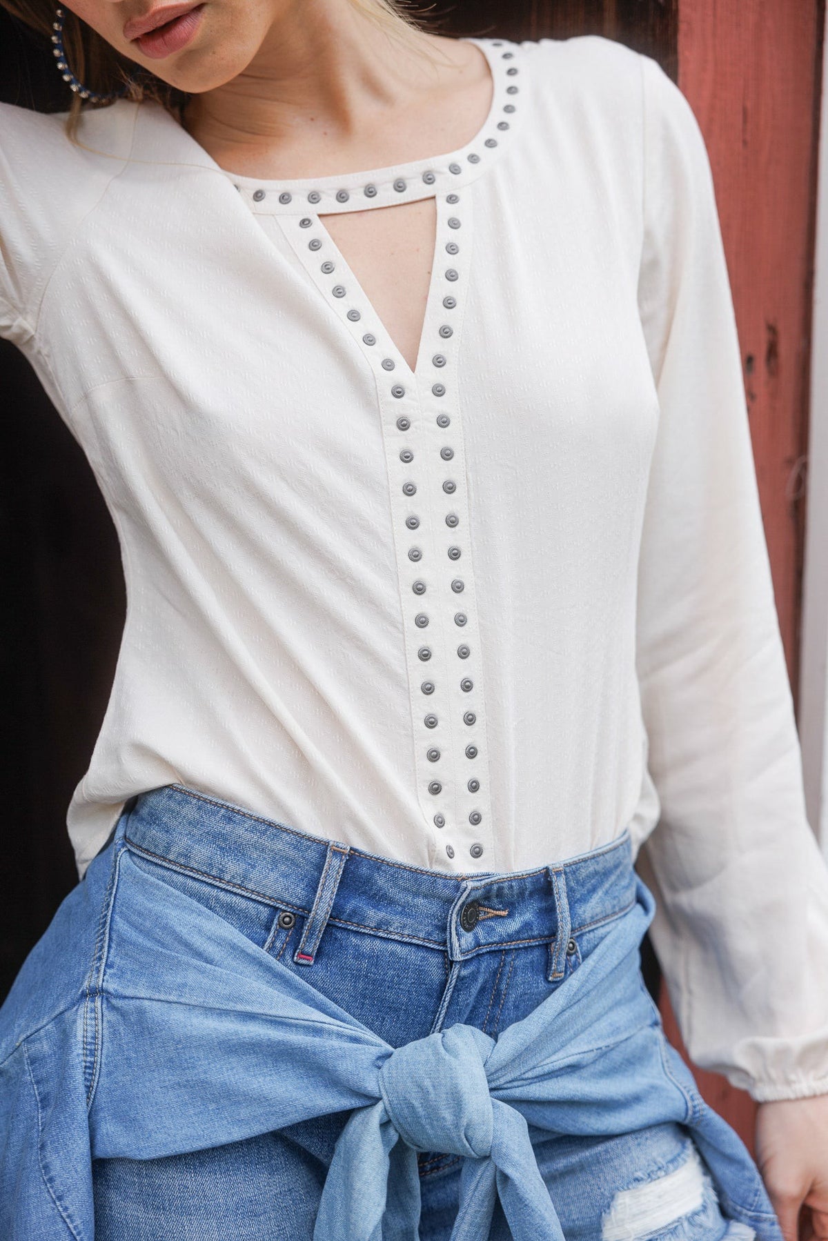 Idyllwind Women | Elenora Studded Jacquard Top