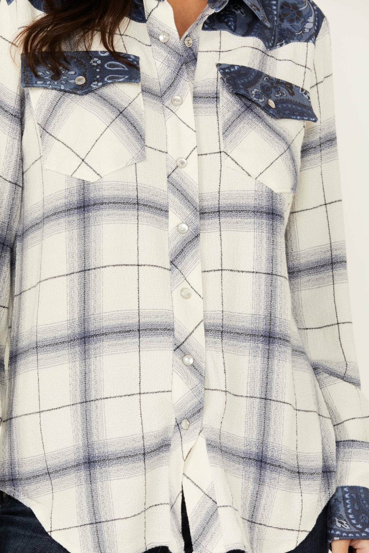 Idyllwind Women | Ethel Featherlight Plaid Print Long Sleeve Pearl Snap Western Shirt