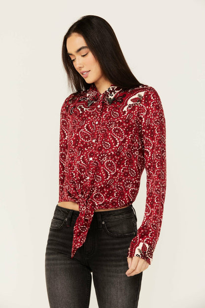 Idyllwind Women | Erwin Printed Tie Front Shirt