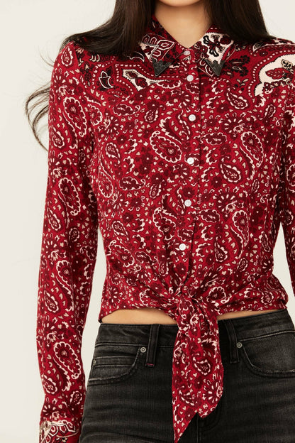 Idyllwind Women | Erwin Printed Tie Front Shirt