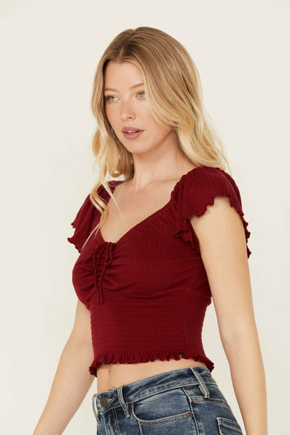 Idyllwind Women | Pointe Flutter Sleeve Smocked Top