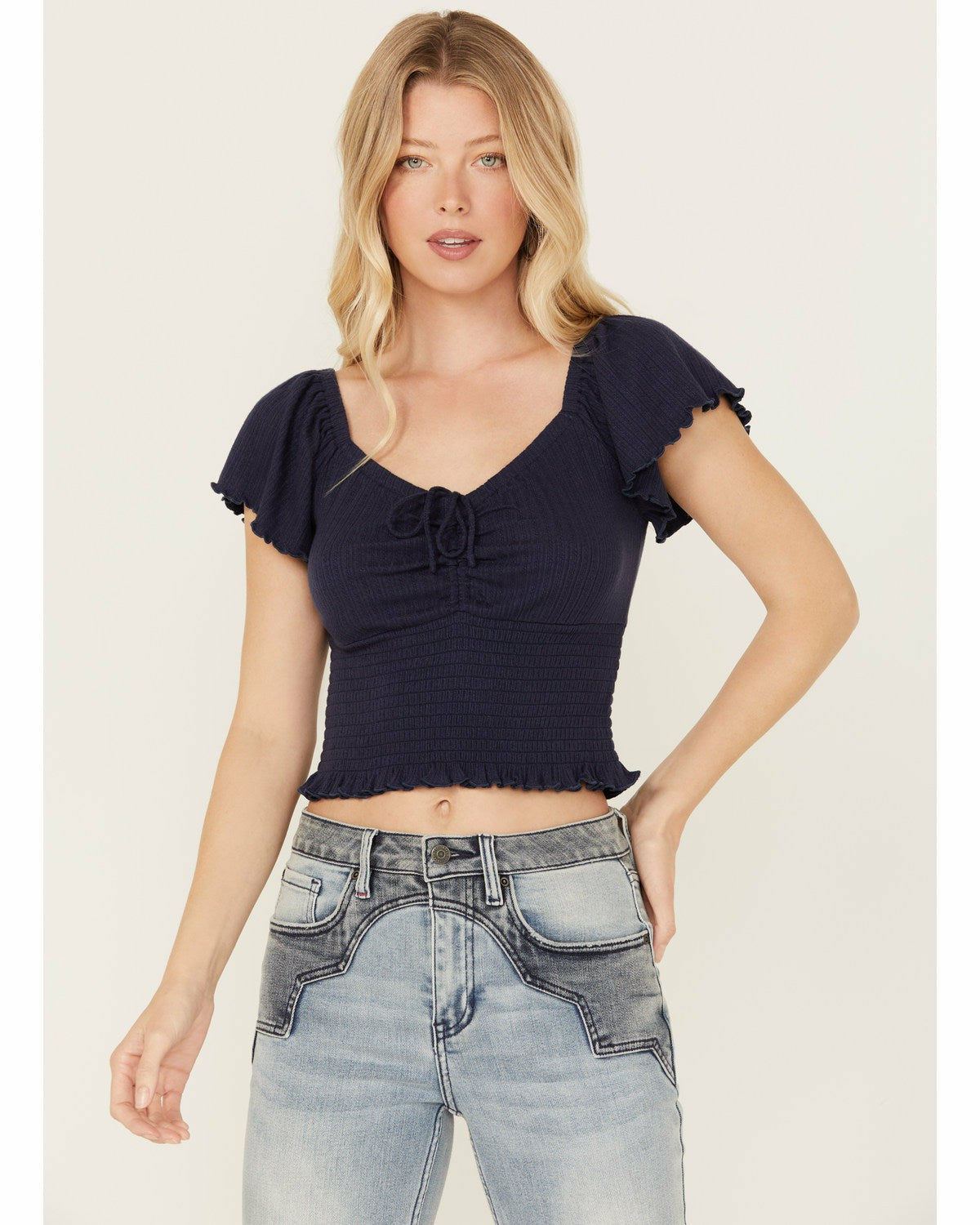 Idyllwind Women | Pointe Flutter Sleeve Smocked Top