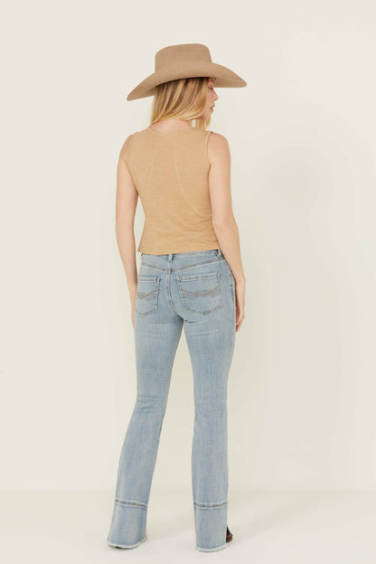 Idyllwind Women | Medium Wash Gypsy High Rise Split Hem Bootcut Stretch Denim Jeans