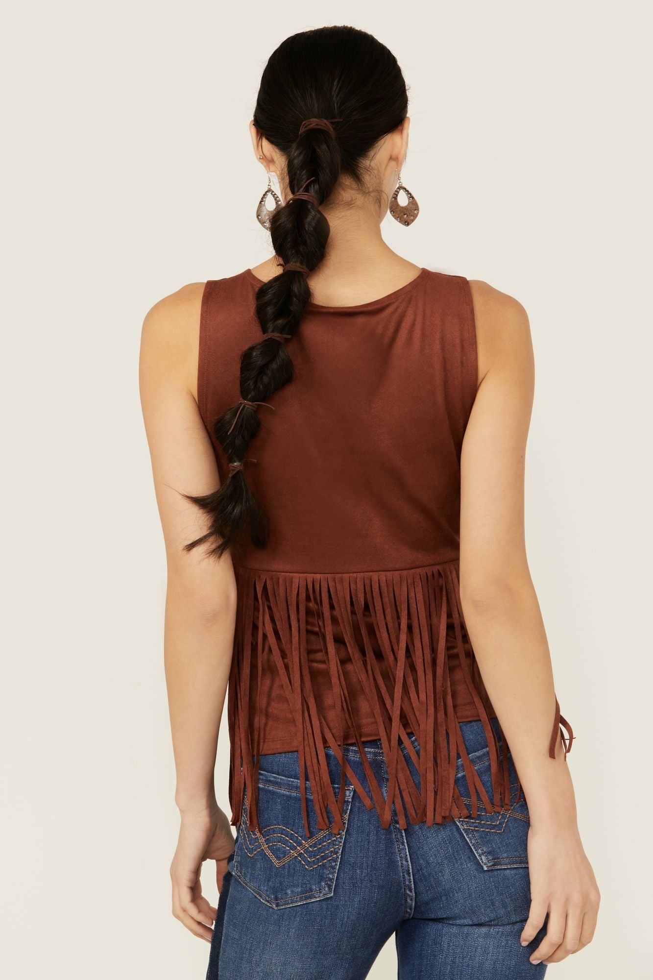 Idyllwind Women | Pennington Faux Suede Twisted Fringe Top