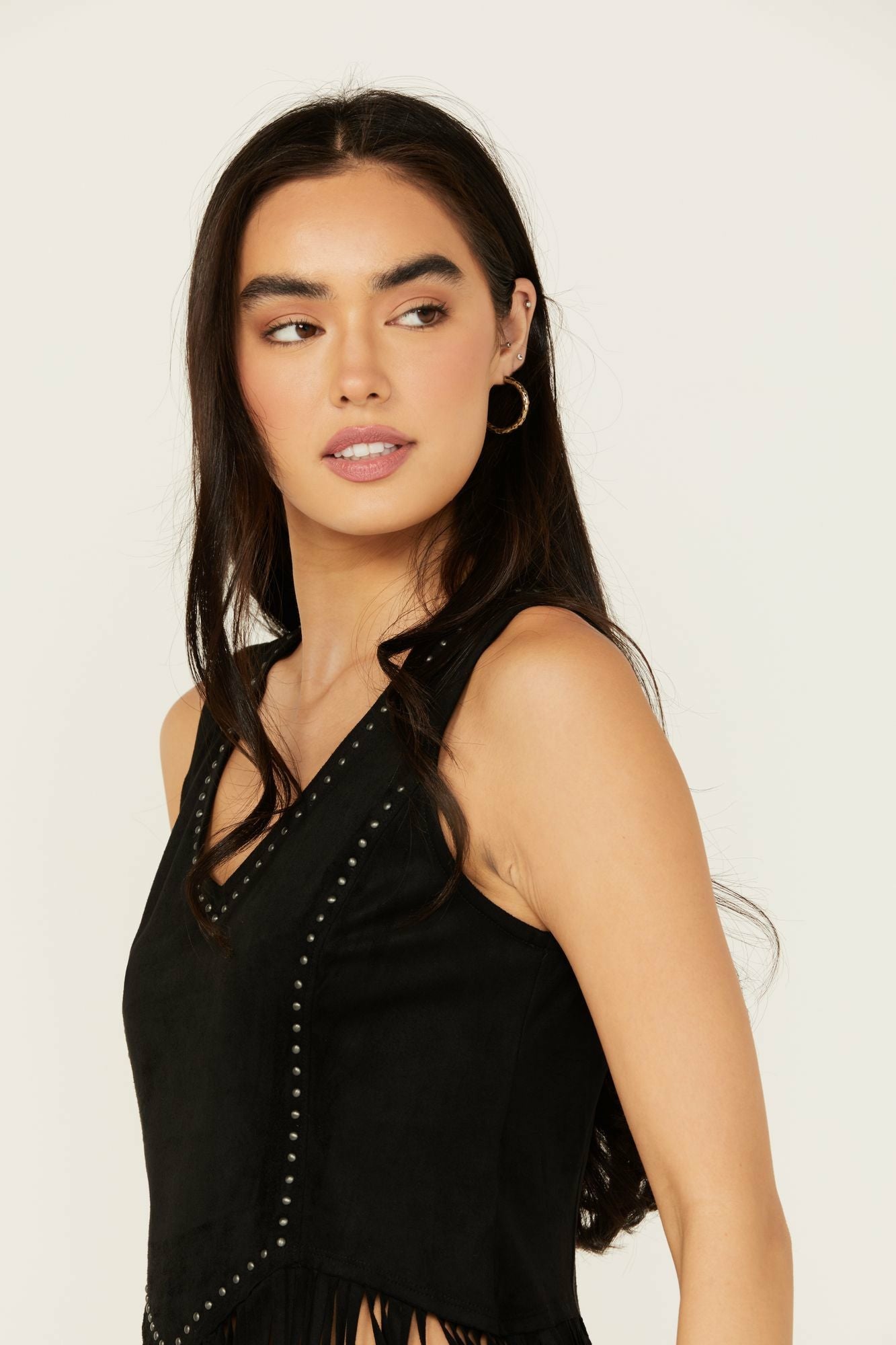 Idyllwind Women | Monticello Fringe Faux Suede Studded Tank