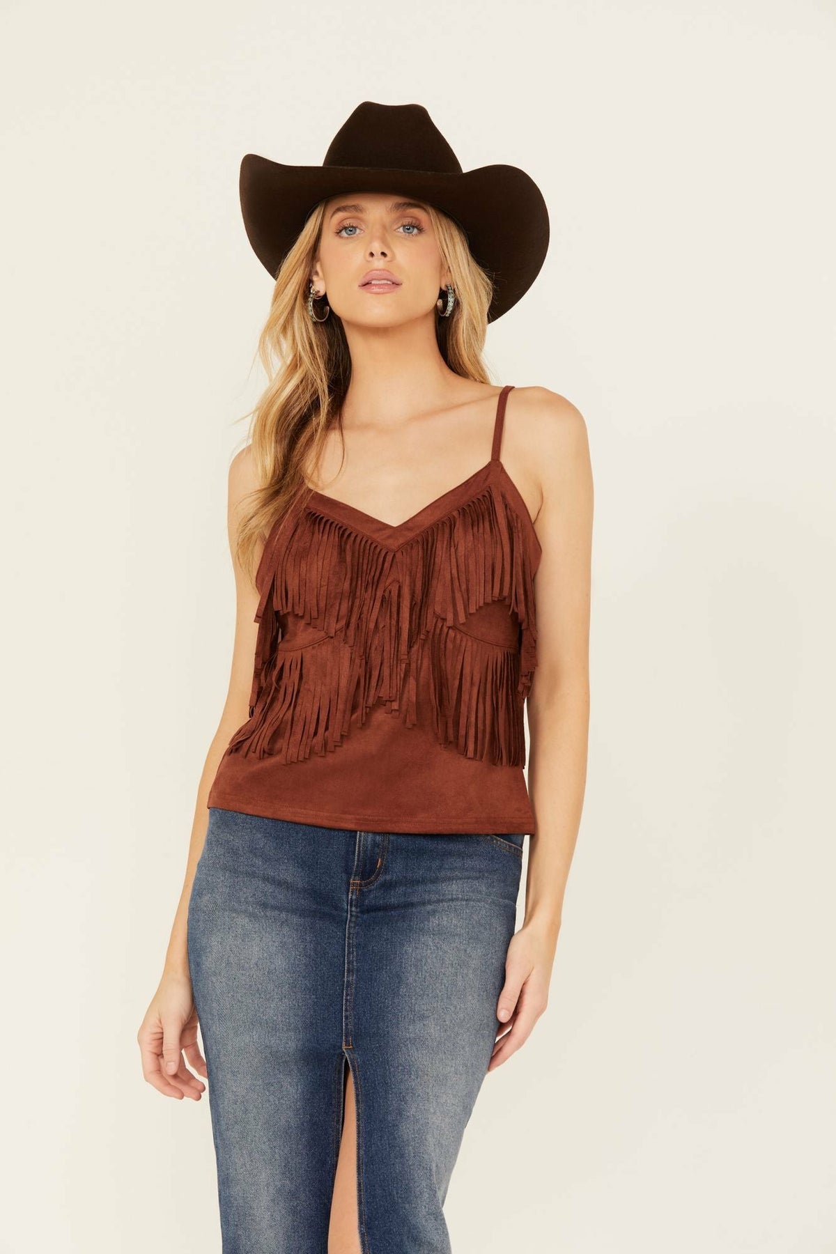 Idyllwind Women | Stafford Faux Suede Fringe Tank