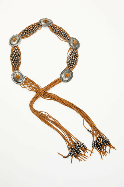 Idyllwind Women | Addison Leather Crochet Fringe Concho Belt