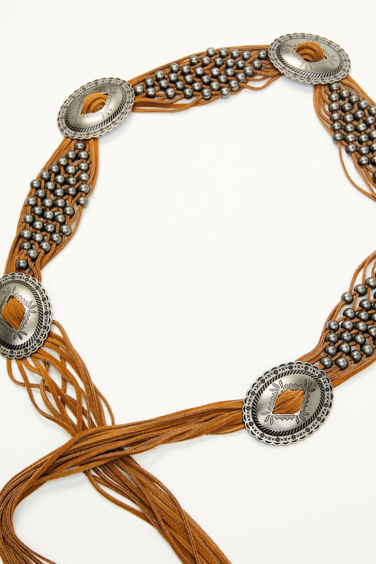 Idyllwind Women | Addison Leather Crochet Fringe Concho Belt