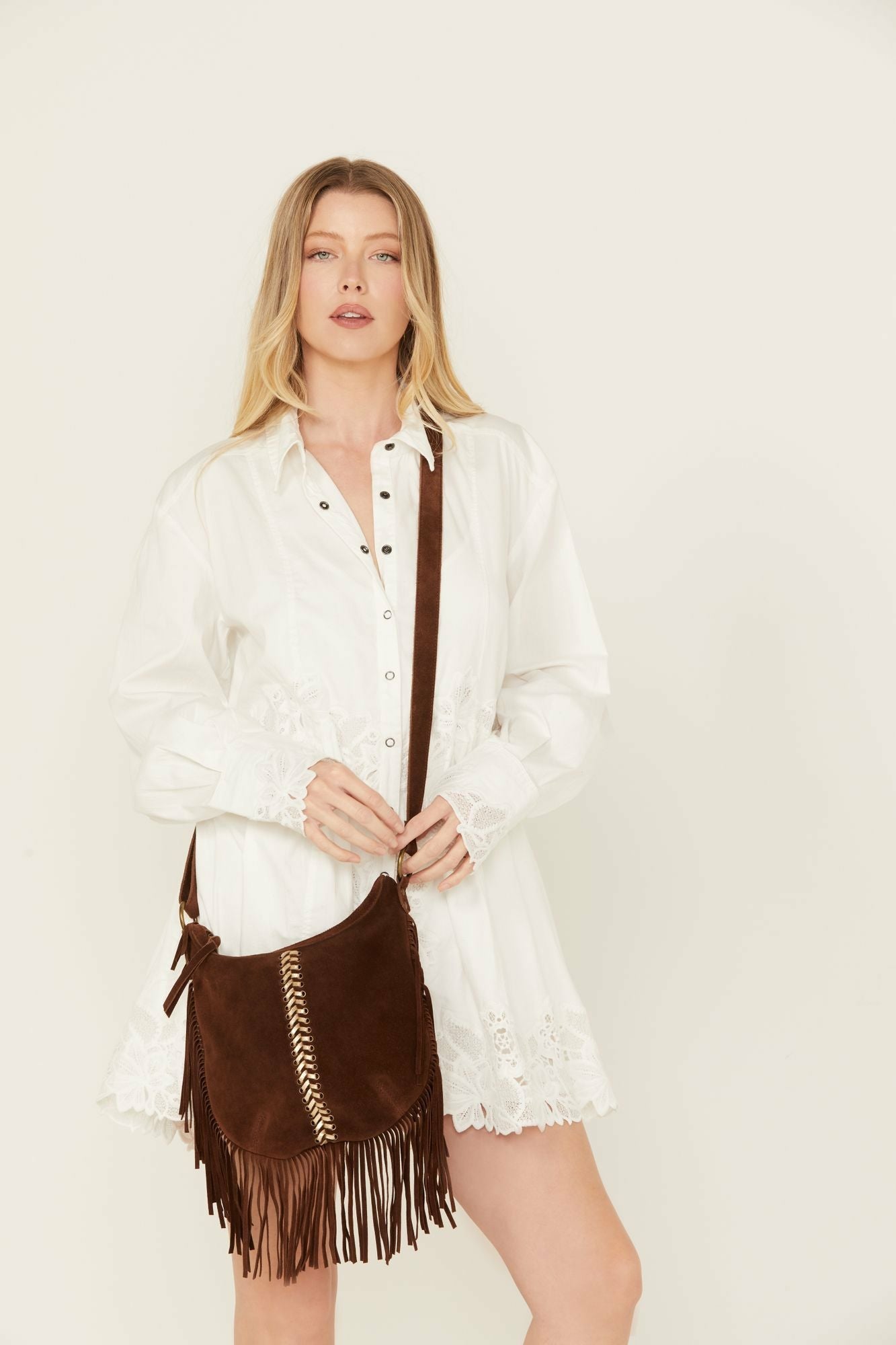Idyllwind Women | Perlita Suede Fringe Crossbody Bag