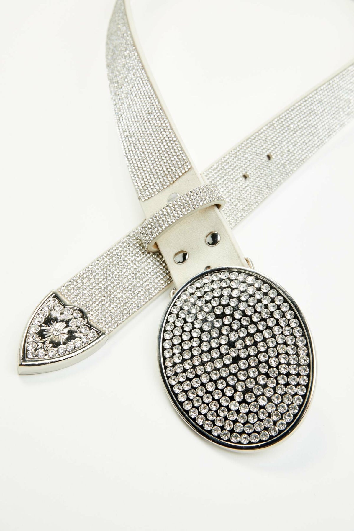 Idyllwind Women | Lovell Silver Rhinestone Oval Buckle Belt