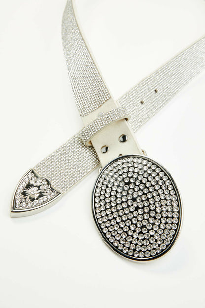 Idyllwind Women | Lovell Silver Rhinestone Oval Buckle Belt