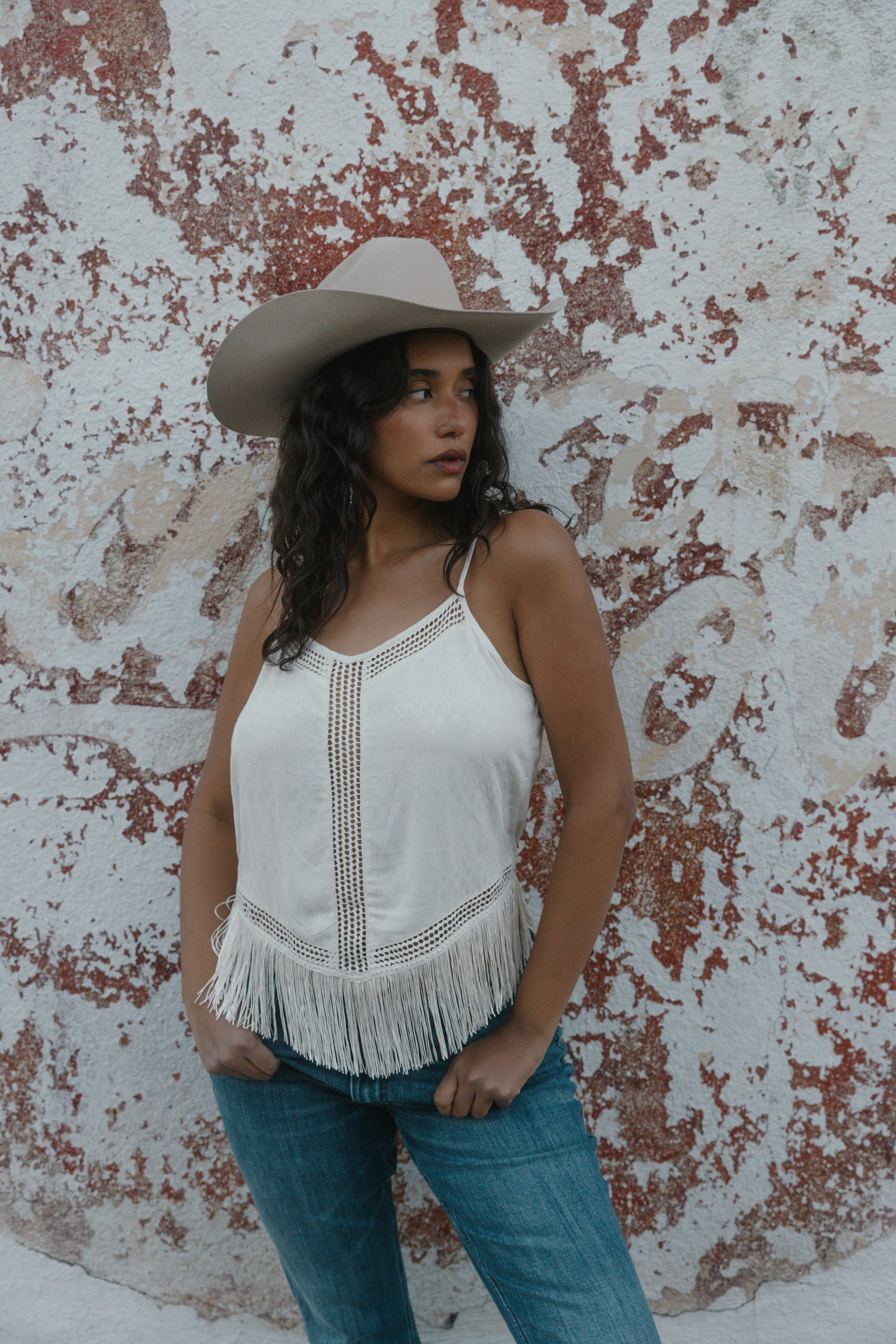 Idyllwind Women | Briarwick Jacquard Print Fringe And Lace Tank Top