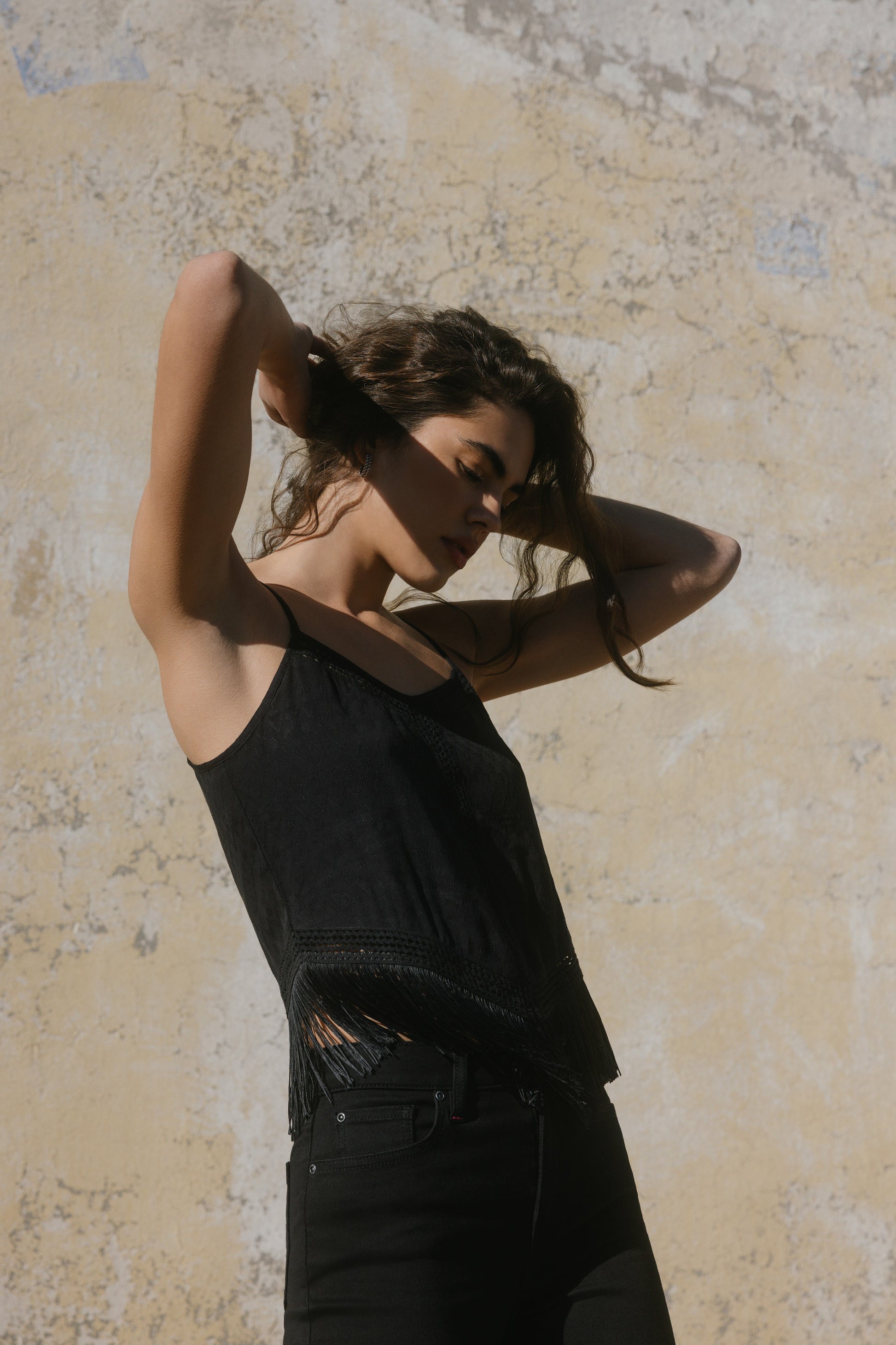 Idyllwind Women | Briarwick Jacquard Print Fringe And Lace Tank Top