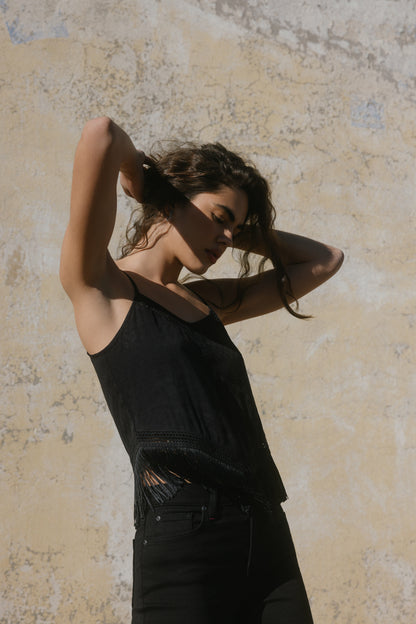 Idyllwind Women | Briarwick Jacquard Print Fringe And Lace Tank Top