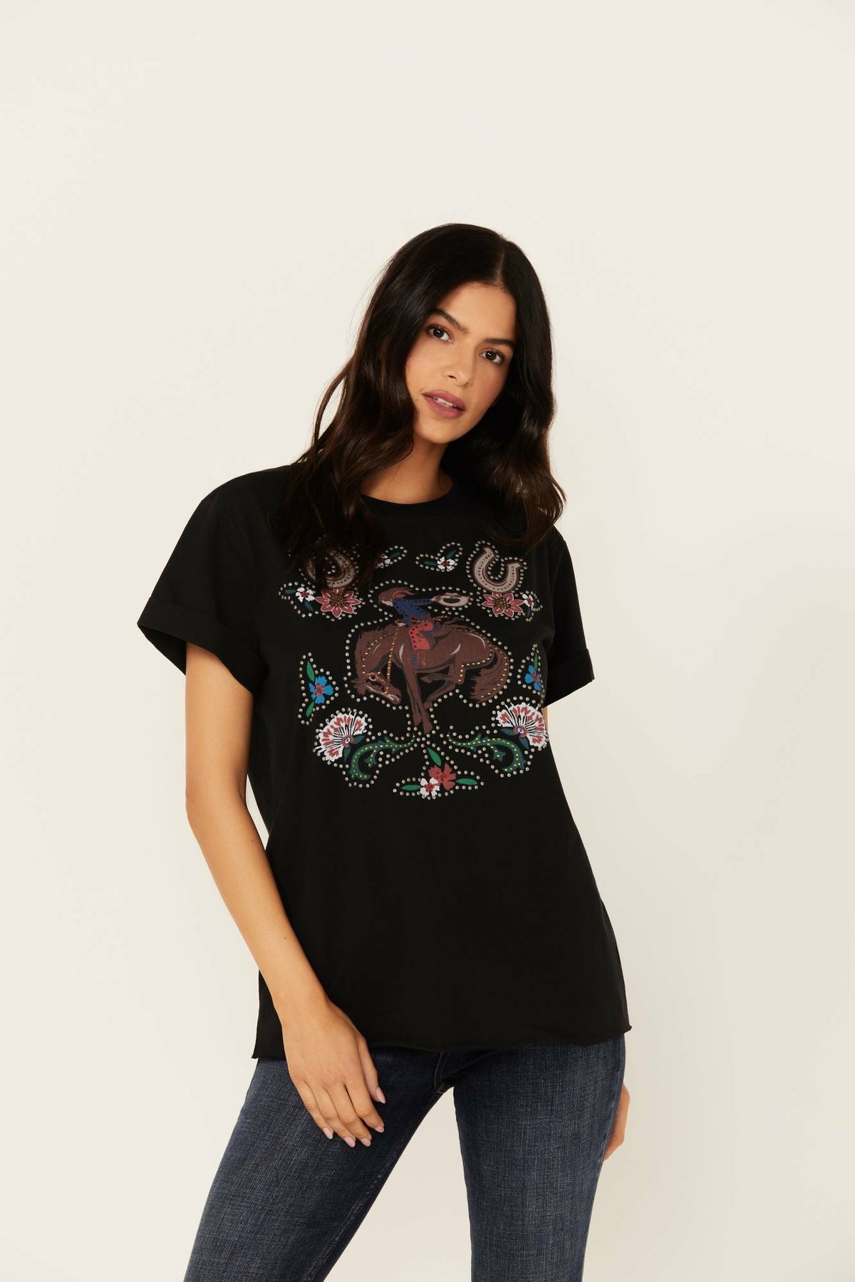 Idyllwind Women | Rowena Embellished Short Sleeve Graphic Tee