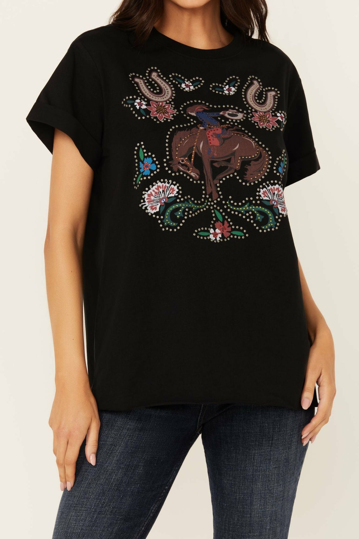 Idyllwind Women | Rowena Embellished Short Sleeve Graphic Tee