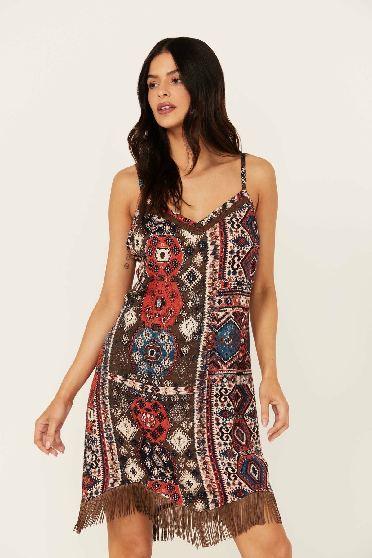 Idyllwind Women | Yearling Printed Fringe Slip Dress