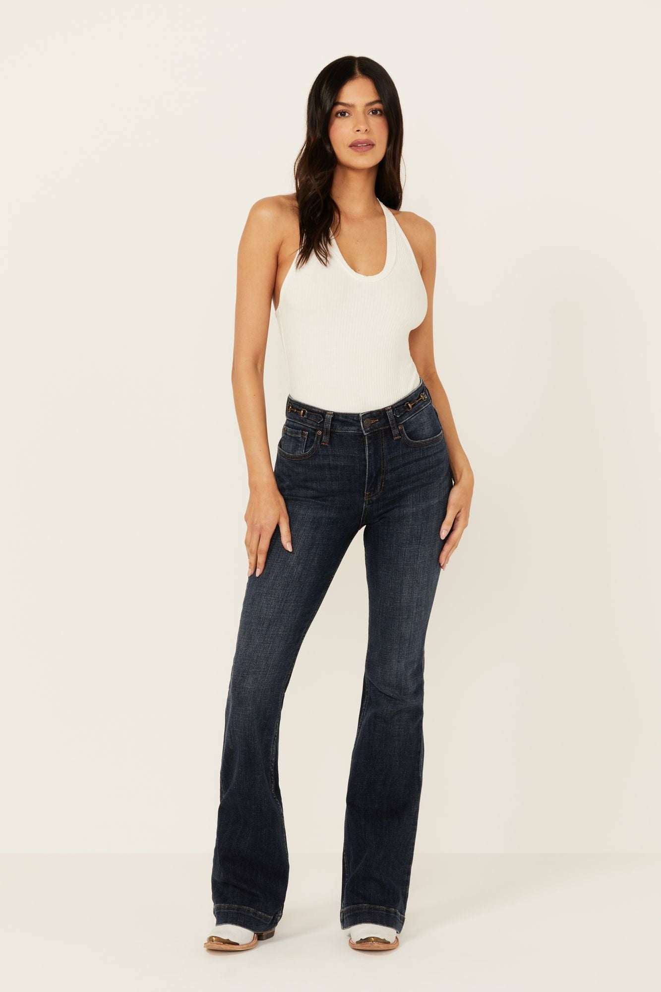 Idyllwind Women | Hermosa Dark Wash High Rise Bootcut Horsebit Comfort Stretch Denim Jeans