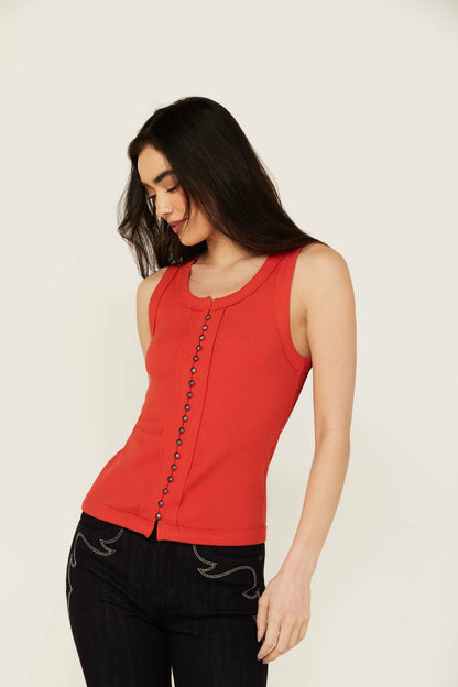 Idyllwind Women | Edna Button Front Ribbed Tank