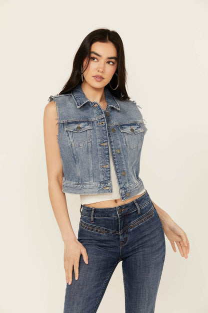 Idyllwind Women | Western Cowboy Denim Trucker Vest