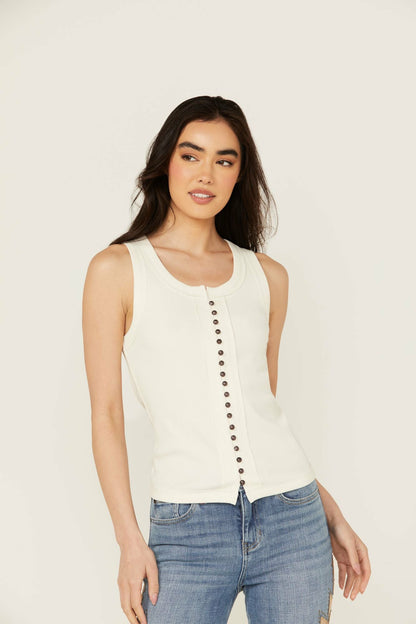Idyllwind Women | Edna Button Front Ribbed Tank
