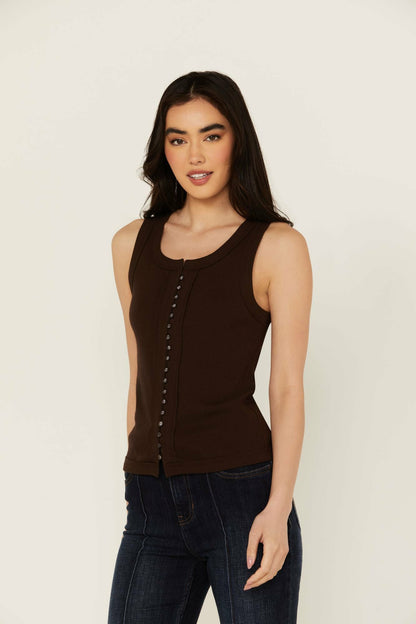 Idyllwind Women | Edna Button Front Ribbed Tank