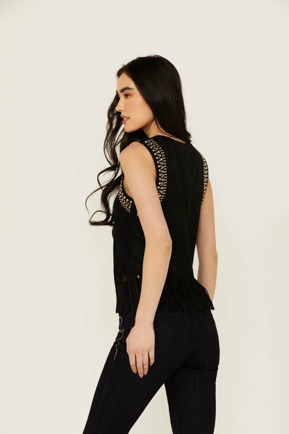Idyllwind Women | Lillian Studded Fringe Faux Suede Tank Top