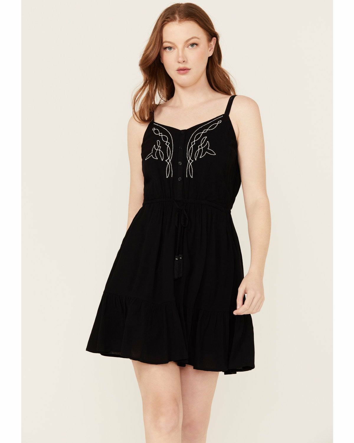 Idyllwind Women | Wilsonia Tie Front Western Embroidered Dress
