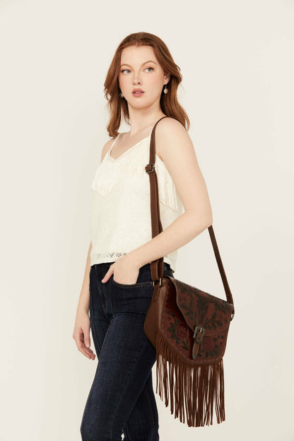 Idyllwind Women | Lenora Longhorn Tooled Leather Crossbody Bag